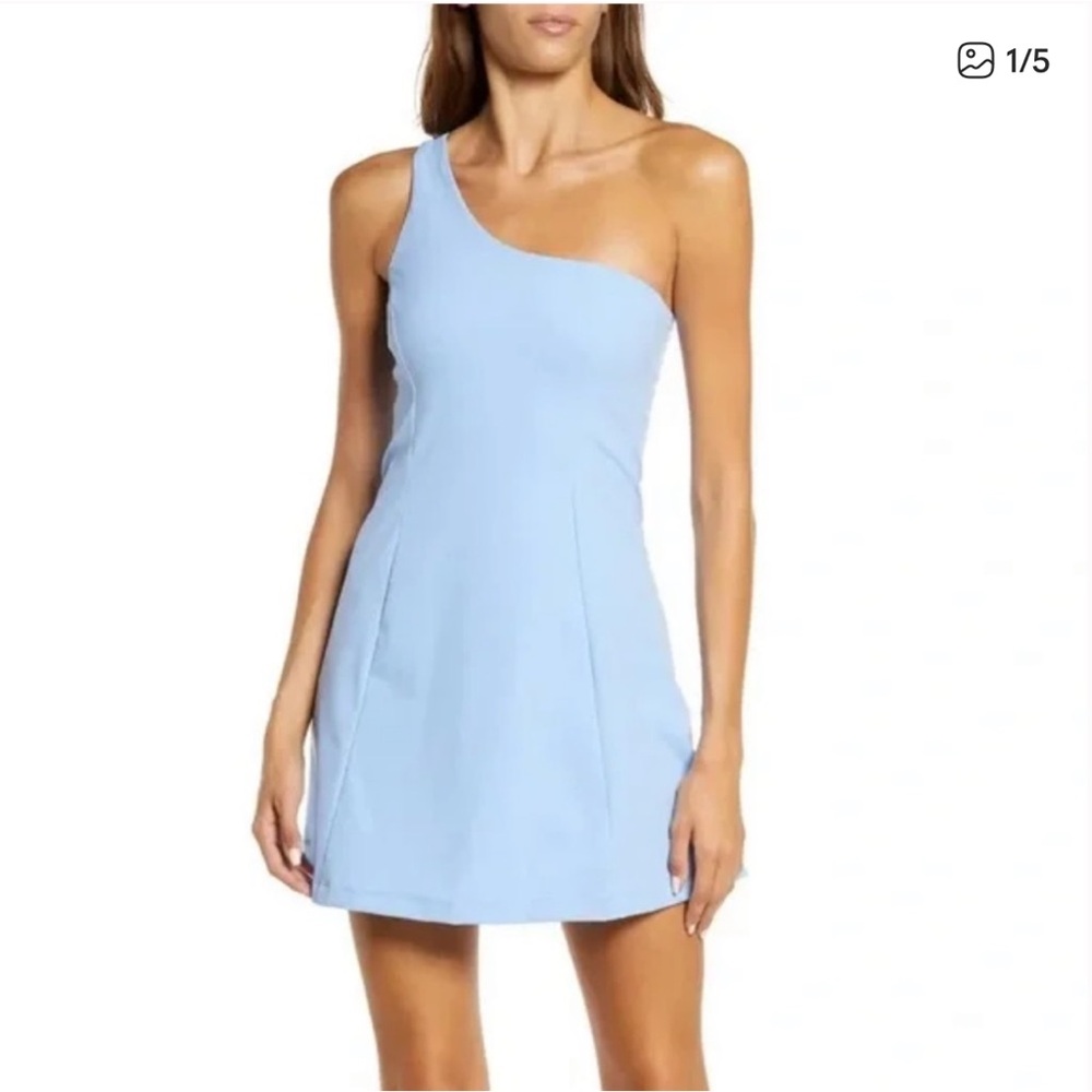 OUTDOOR VOICES One Shoulder Dress in Sky Size Large